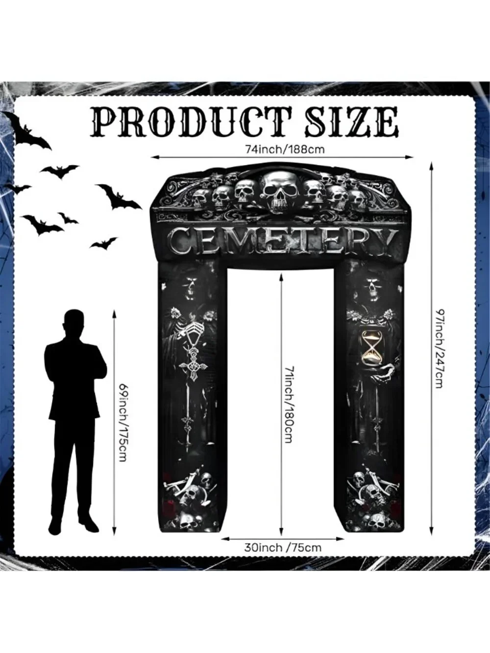 8 ft Inflatable Halloween Arch Decoration, Grim Reaper